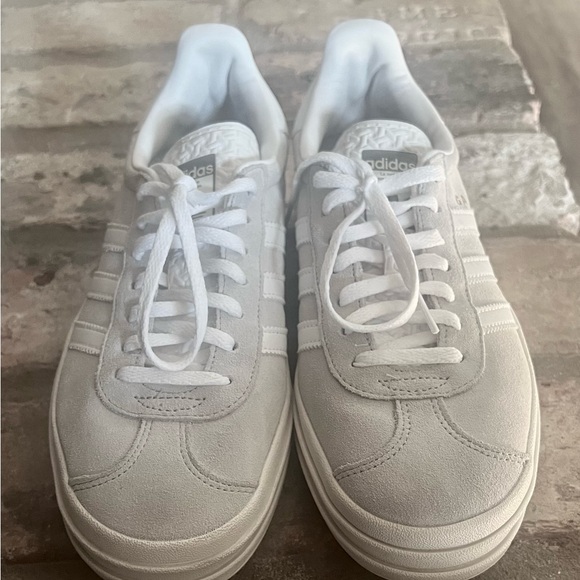 NEW Adidas Gazelle Bold Grey & White Sneaker - Picture 3 of 7